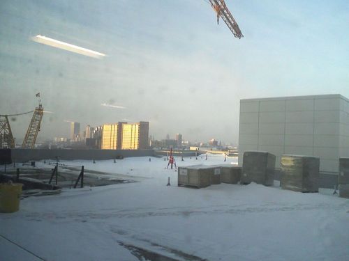 Milwaukee, WI: Picture looking south from 5th floor of St Mary's Hospital Construction Project During Sunrise Jan 2009