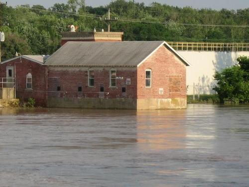Seymour, IN: This is the water station in Seymour Indiana during the summer of 2008 during a flood.