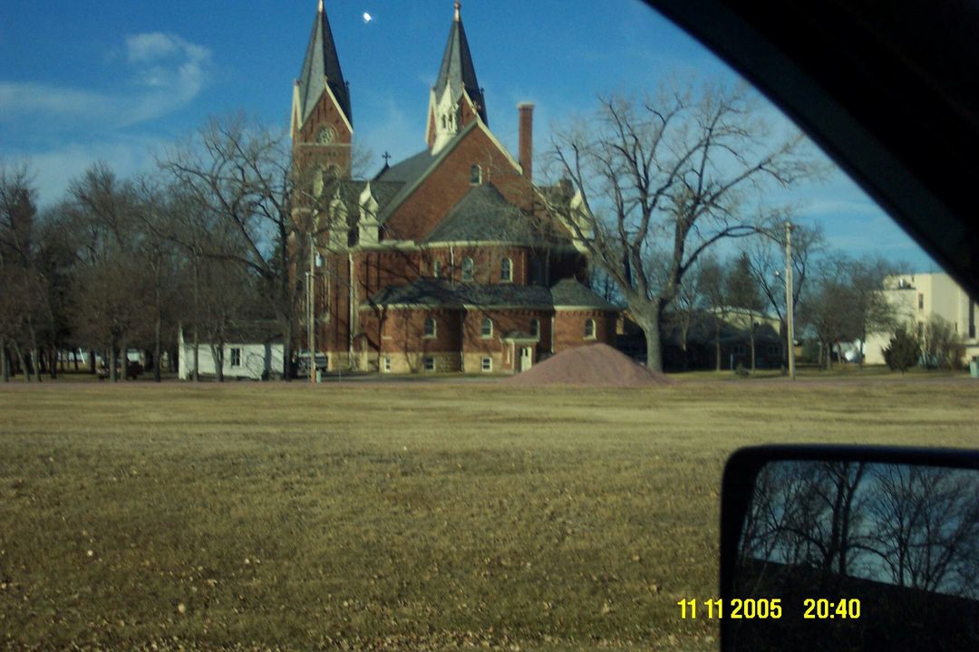 Hoven, SD: Back view of St. Anthony's Church - Hedrick/Castle Wedding-November 12, 2005
