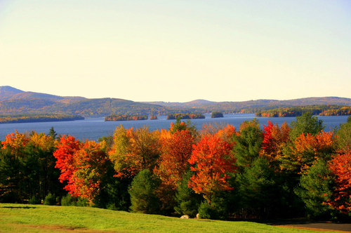 Moultonborough, NH : Overlooking Lake Winnipesaukee and Gunstock Mountain from Moultonborough, NH