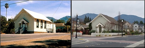 Clayton, CA : The Comunity center as it looked in 1980 and 2009