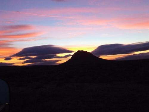 California City, CA : Sunset 1/2009 Twin Buttes