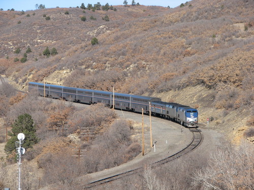 Raton, NM: Amtrak train on Raton Pass