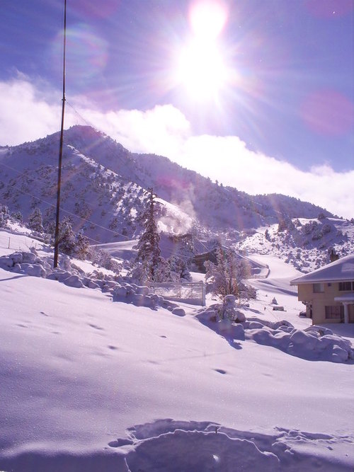 Eureka, UT View of old mine with steam rising from the shaftt aken
