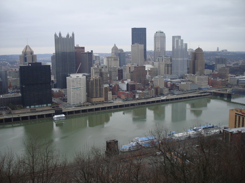 Pittsburgh, PA: Downtown from Mt. Washington in January