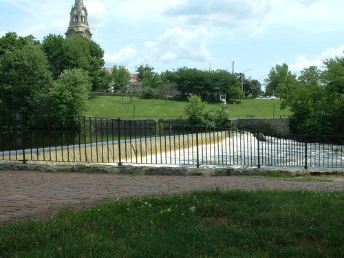 Warwick, RI: Dlate Mill & The Blackstone river flow.