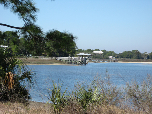 Cedar Key, FL : A view back towards the island from Cemetery Point.