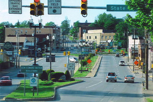St. Marys, PA: Facing north on South St. Marys Street in downtown St. Marys