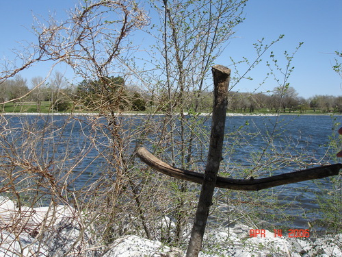 Memphis, NE: This photo was taken on the west bank of Memphis Lake in Memphis State Recreation Area on April 16, 2006. Every year on Good Friday, I join my nieces, nephews and their children here for the outdoor stations of the cross.
