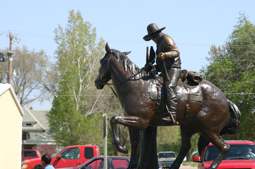 Kiowa, KS: Bronze Pioneer Statue dedication April 16, 2004 - Kiowa, KS