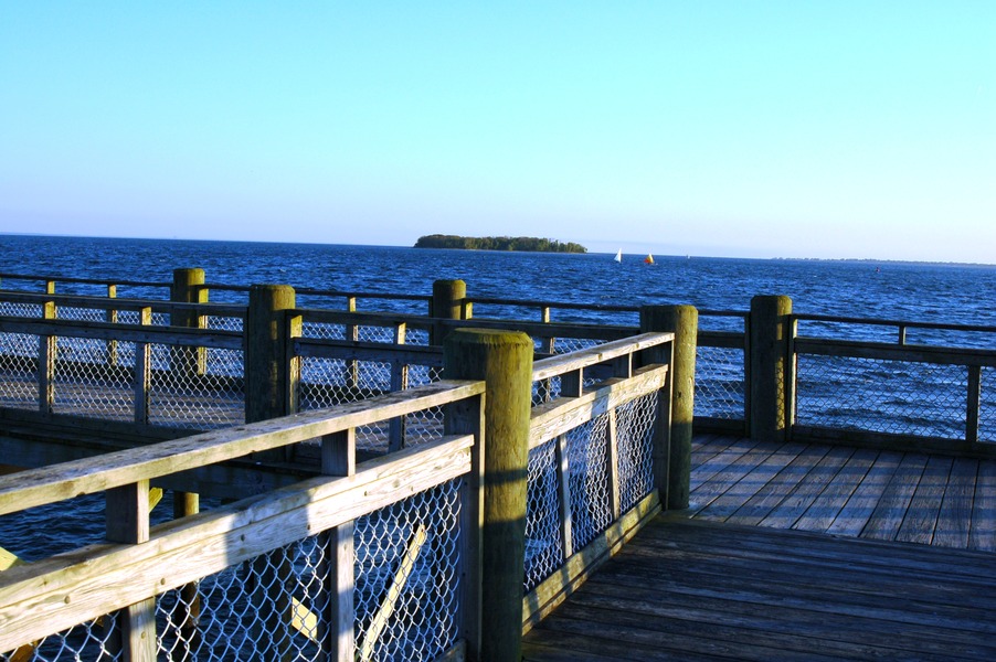 Milford, CT : Milford: Charles Island from Gulf Beach Pier photo