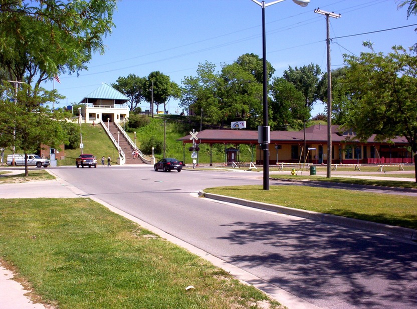 St. Joseph, MI : Train station and stairs to bluff photo, picture