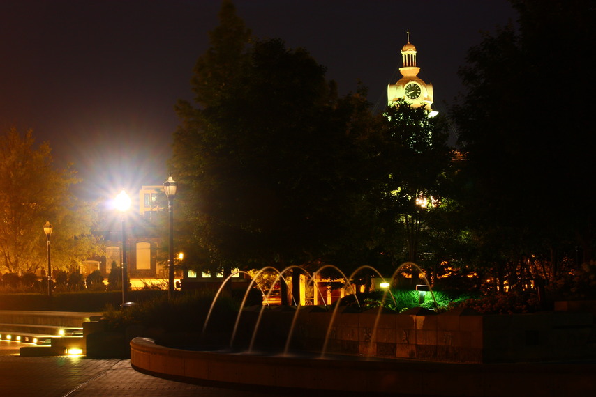 Murfreesboro, TN: A view of our Courthouse at night from the "Plaza"