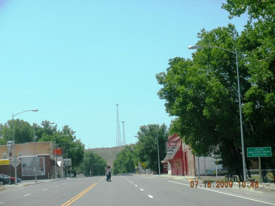 Hudson, WY: Downtown southbound on the 789 highway