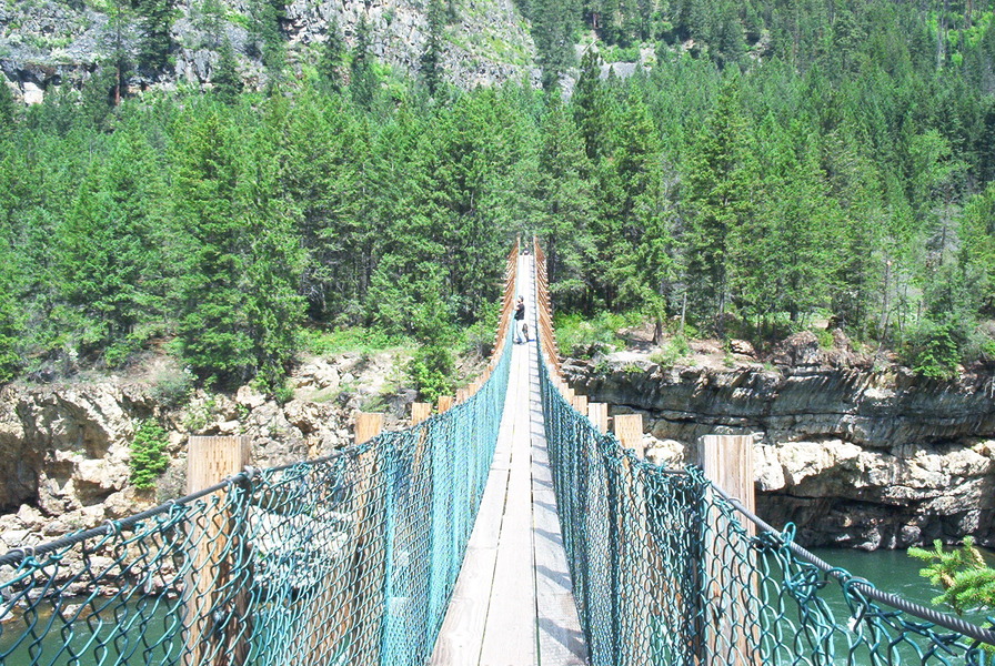 Libby Mt Kootenai Falls The Swinging Bridge Photo