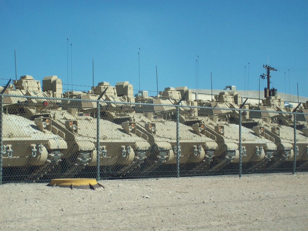 Fort Bliss, TX Tanks all in a row. photo, picture, image (Texas) at