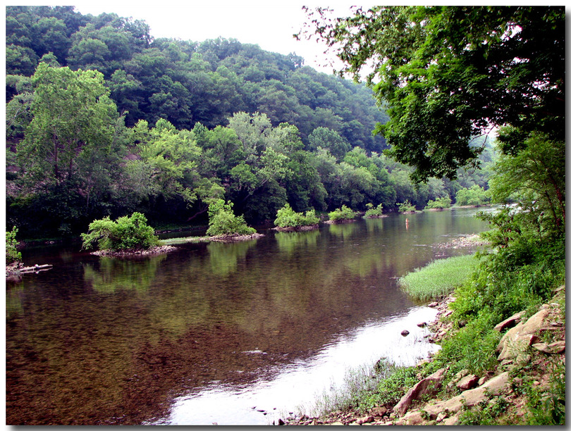 Ronceverte, WV : THE GREAT GREENBRIER RIVER WITH A YOUNG LADY FISHING