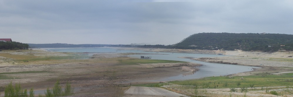 Lakehills, TX: Medina Lake 2009 as seen from Scenic Harbor during the worst drought since the early '50s
