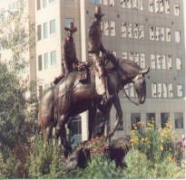 Colorado Springs, CO: Statue in Downtown Colorado Springs showing our western heritage
