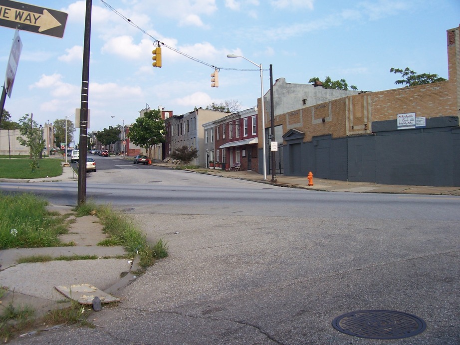 Baltimore, MD: The corner of N Wolfe St, N Gay St, and E Hoffman St. This rather bedraggled intersection is typical of inner city Baltimore.