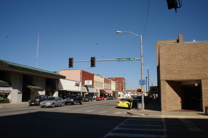 Blackwell, OK: Intersection of Main St. and Blackwell Avenue Looking Northwest