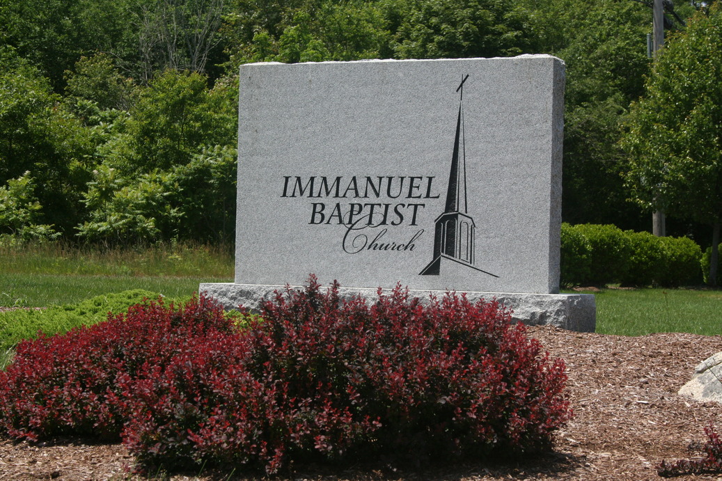 Brockton, MA: Landscaped Sign outside of Immanuel Baptist Church, Brockton, MA
