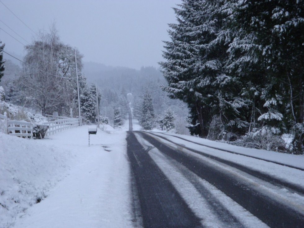 Oakridge, OR A winter scene on Mcfarland rd. in Oakridge photo