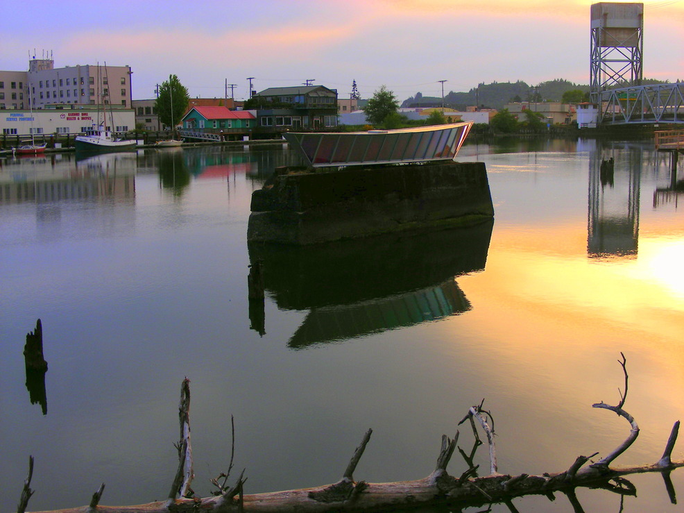 Hoquiam, WA: View over the Little Hoquiam River looking west.