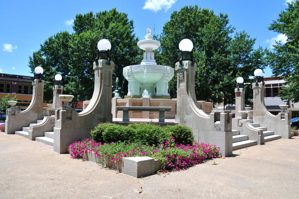 Paris, TX: Culbertson Fountain in downtown Paris, Texas