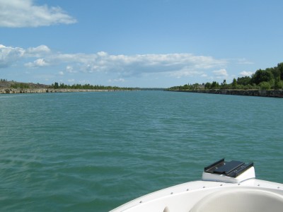Sault Ste. Marie, MI: Entering the Rockcut by boat Bound for Soo Locks