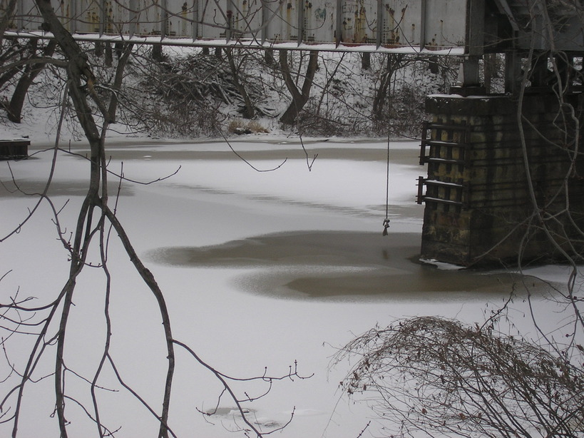 Poca, WV Christmas 2009 frozen Poca River photo, picture, image