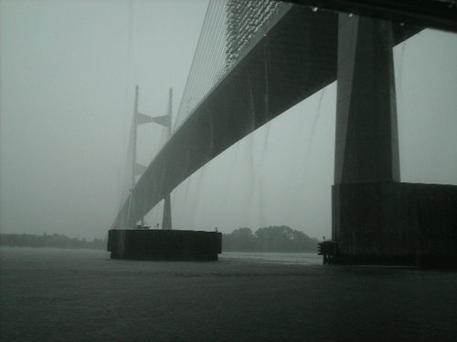 Jacksonville, FL: Super rain under the Dames Point Bridge
