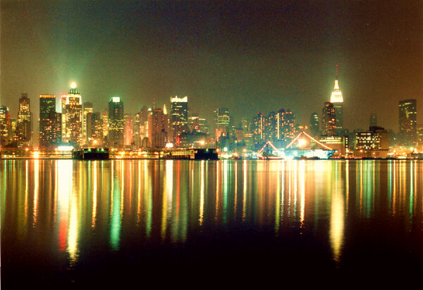 Lockport, NY: Manhattan Skyline At Night