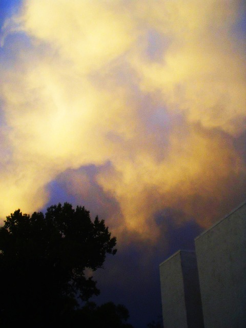 Buffalo, WY : Clouds lit up by Setting Sun in Buffalo photo, picture