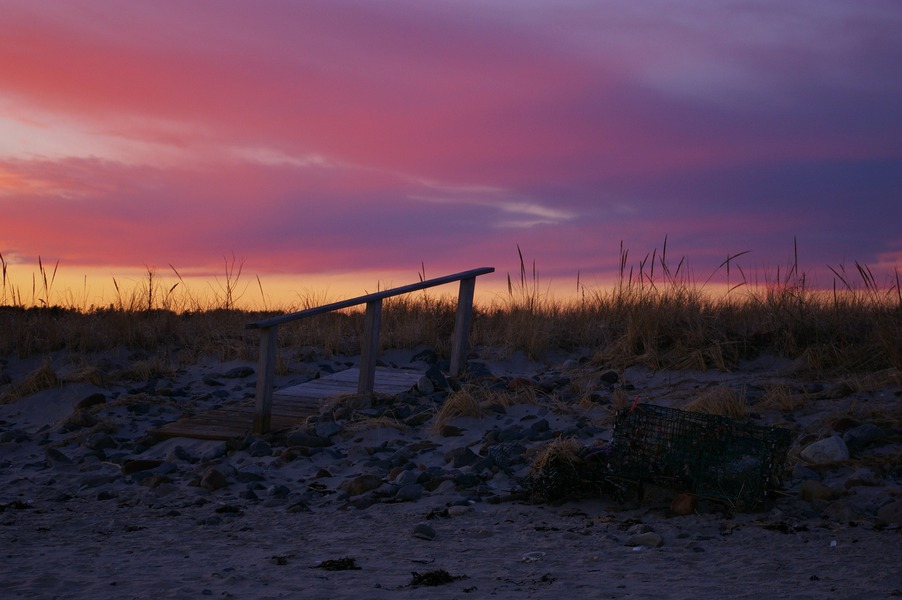 Wells, ME: Sunset at Drakes Island beach Photo named "Forgotten Path"