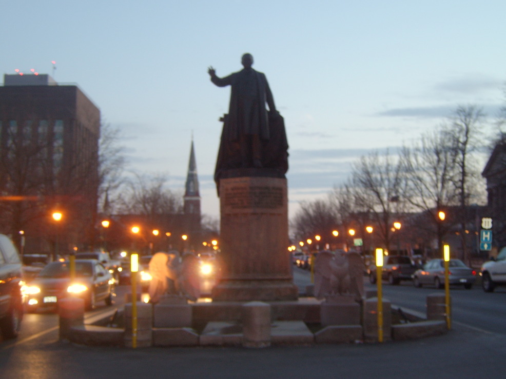 Watertown, NY : black river, behind credo on west main st photo