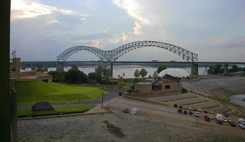 Memphis, TN: Hernando Desoto Bridge from Mud Island, Memphis