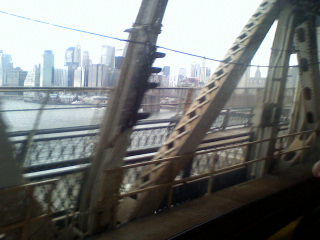 New York, NY: view of Manhattan on the D train