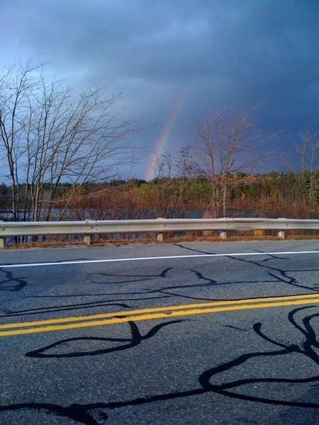 Scituate, RI: Rainbow over Reservoir from Hwy 101 in Scituate, RI