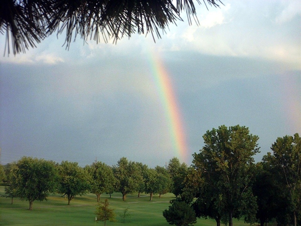 Ada, OK: A stunning rainbow graces the local County Cllub.