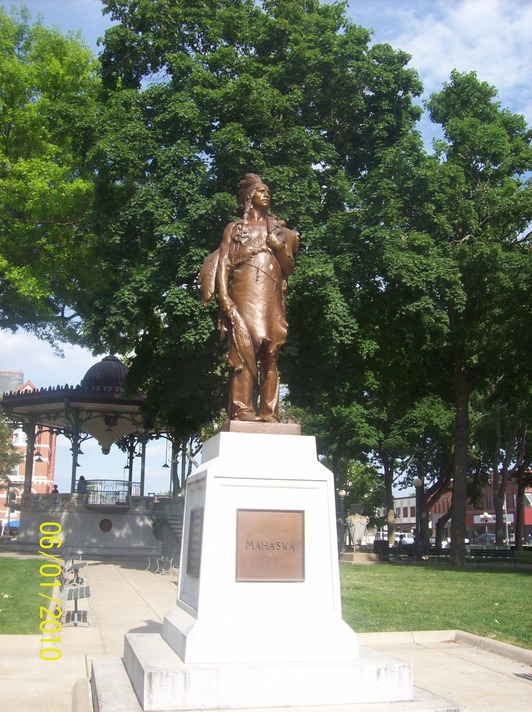 Oskaloosa, IA: Mahaska Statue in the town square in Oskaloosa, IA