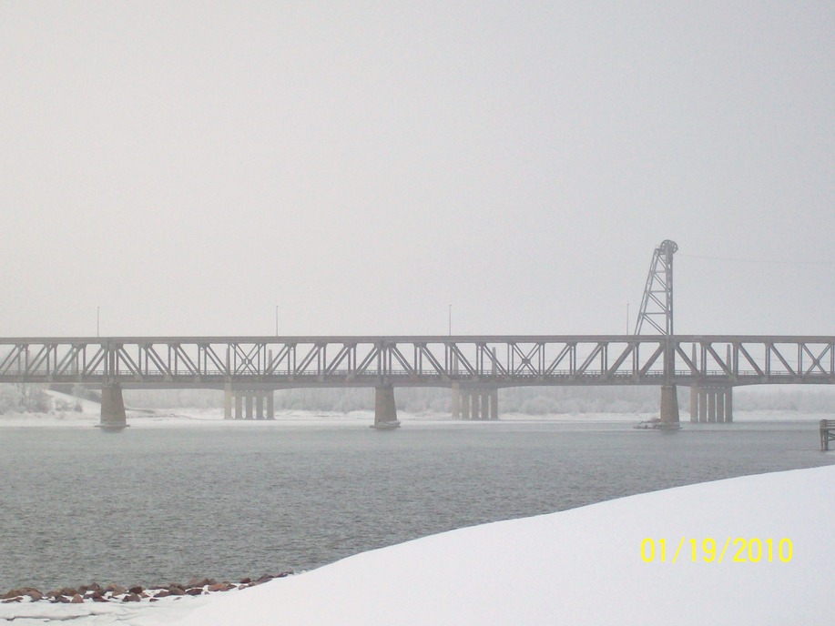 Yankton, SD: Winter 2010 - Meridian Bridge on a Frosty Day