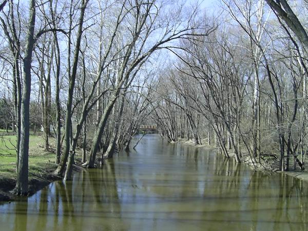 Plymouth, IN: Yellow River running thru Centinneal Park off of Randolph Plymouth Indiana