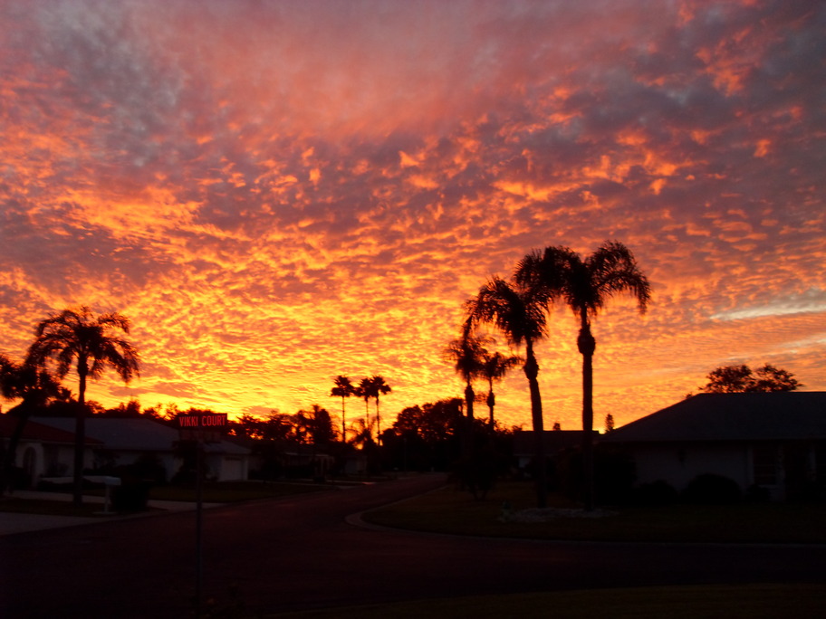 Venice, FL: Sunset at a residence in Jacaranda west Venice,Fl