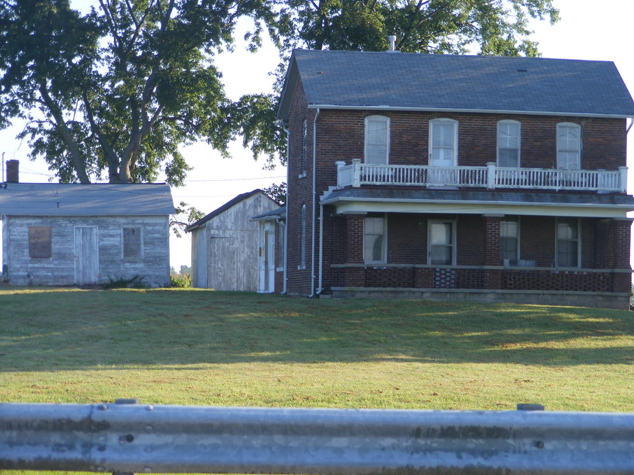 Seymour, IN: Sunrise and old farm house off Burkart in Seymour, IN