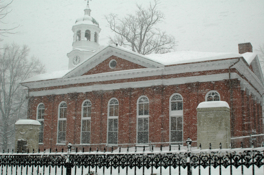 Leesburg, VA: Loudoun County Courthouse in the snow in Leesburg VA