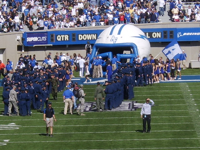 Air Force Academy, CO: Waiting for Air Force Academy players to enter the field