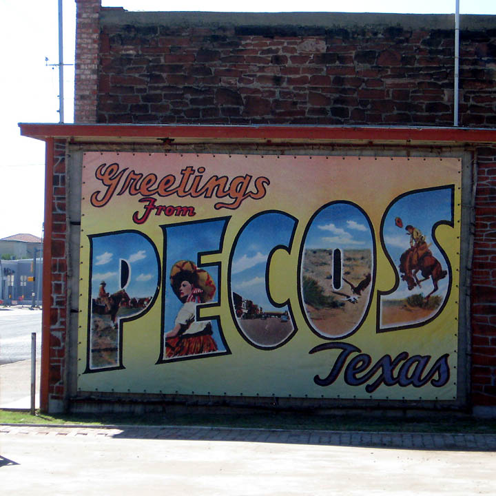 Pecos, TX: Mural in Courtyard of West of the Pecos Museum