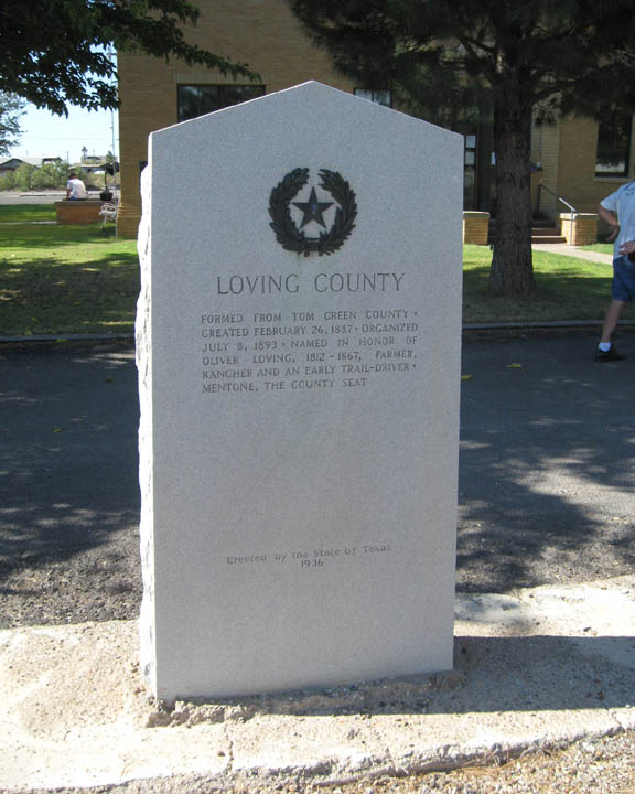 Mentone, TX Marker in front of Loving County Courthouse. photo