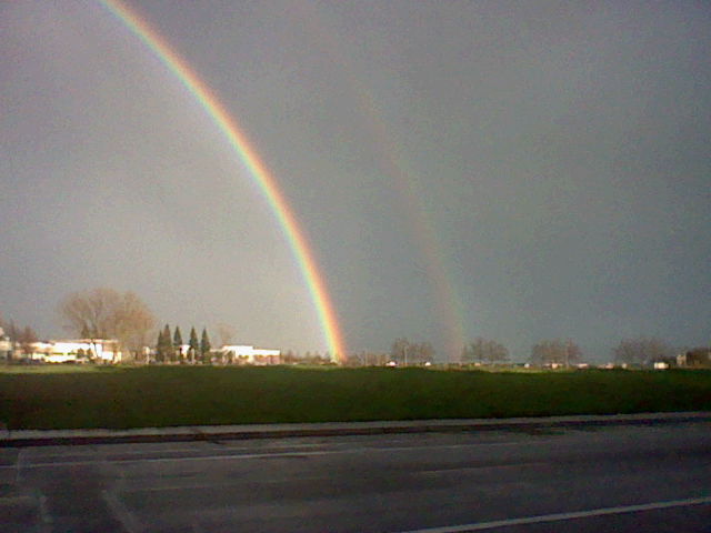 Rancho Cordova, CA: after a rain storm off of Data Dr. my daughter and I saw these two rainbows.